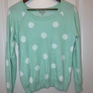 Lucca Couture Large Teal Polka Dot Sweater